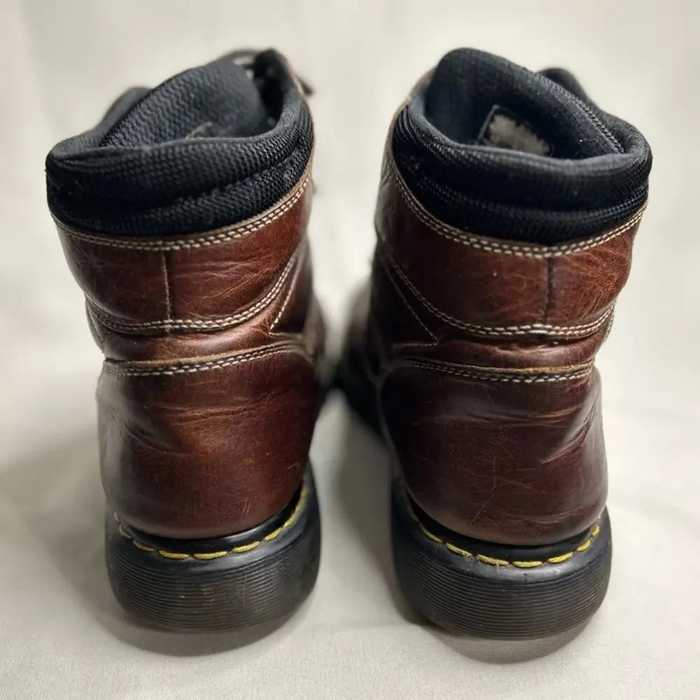 VTG Dr. Martens Industrial Brown distressed Leather Lace-Up Hiking work Boots 13